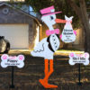 Pink Stork Sign with Dog Bone Signs for Rent, Columbus, OH